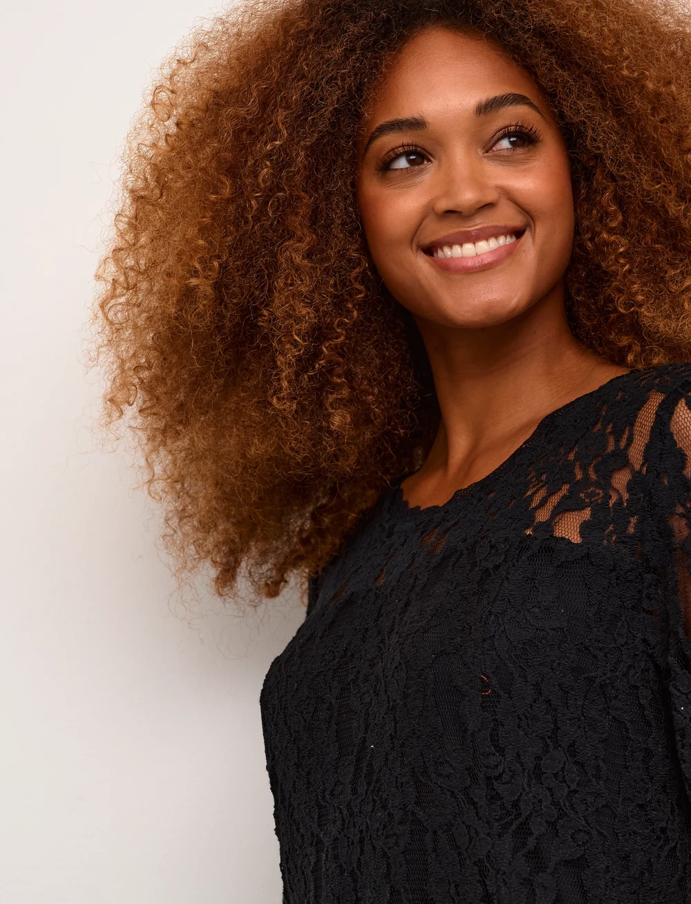 Cream - CRKit Lace LS Dress - Zally fit - pidulikud kleidid - pitch black - 5