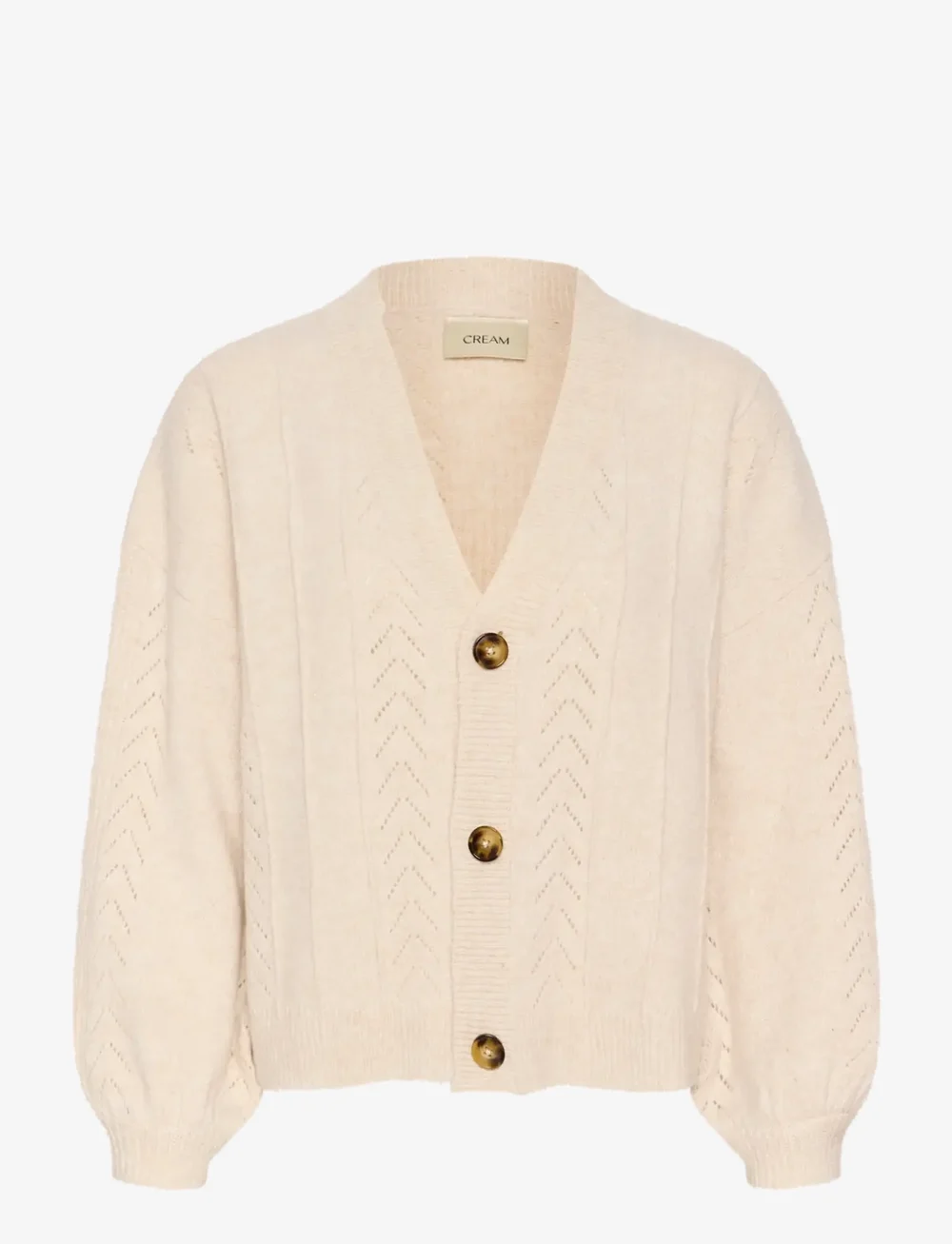Cream - CRHoliday Knit Cardigan - cardigans - oat melange - 1