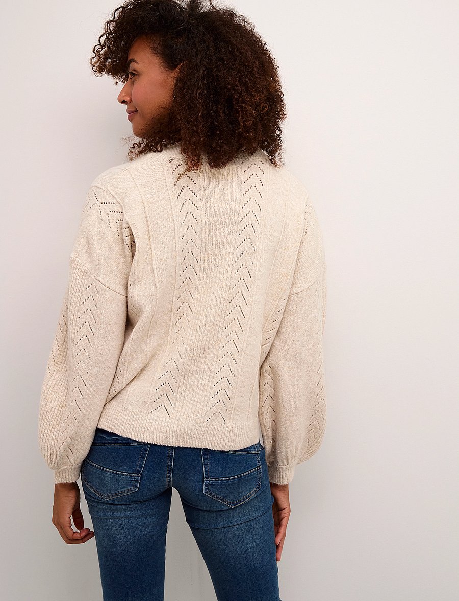 Cream - CRHoliday Knit Cardigan - strickjacken - oat melange - 4
