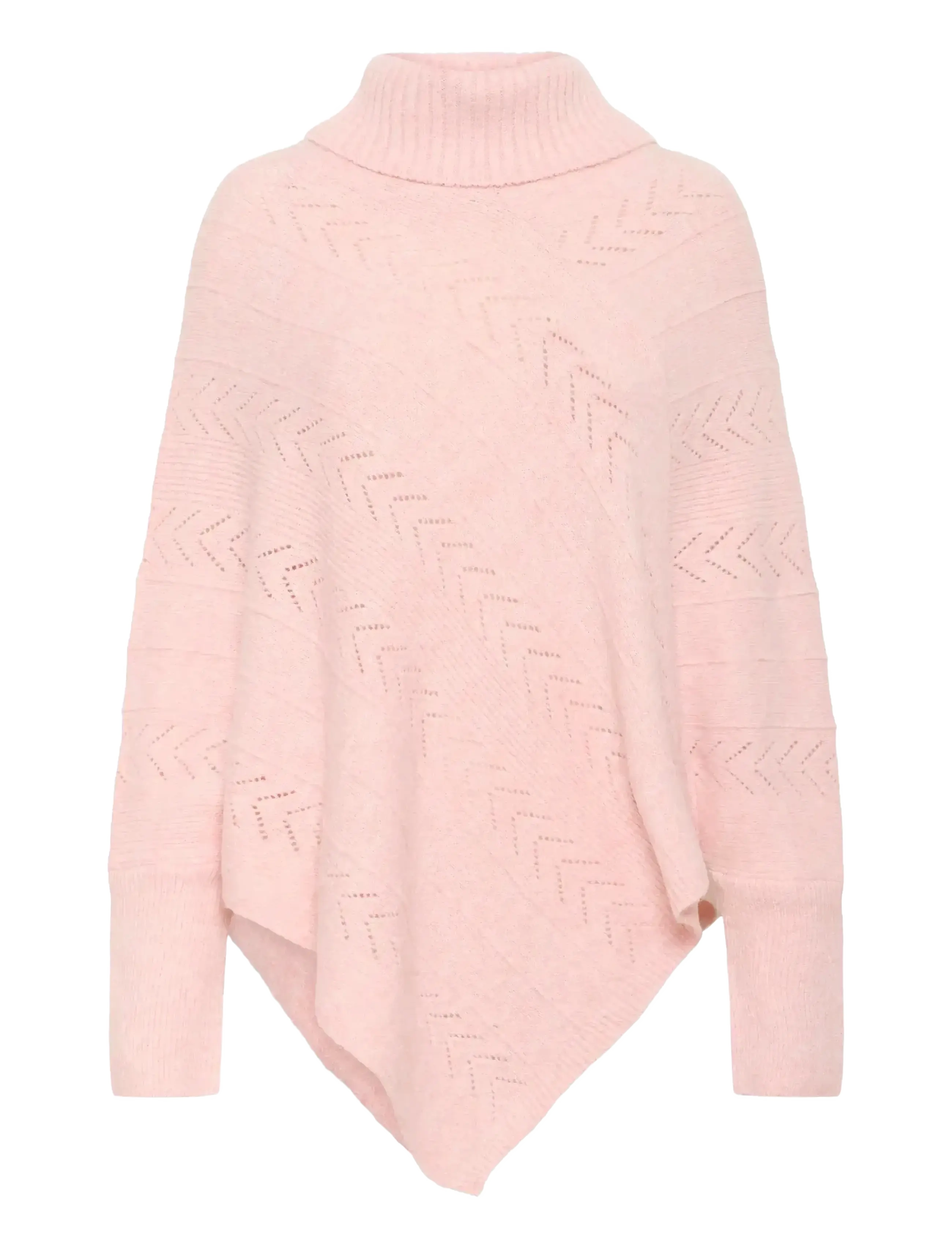 CREAM Crholiday Turtelneck Poncho Pink - One Size - Damen