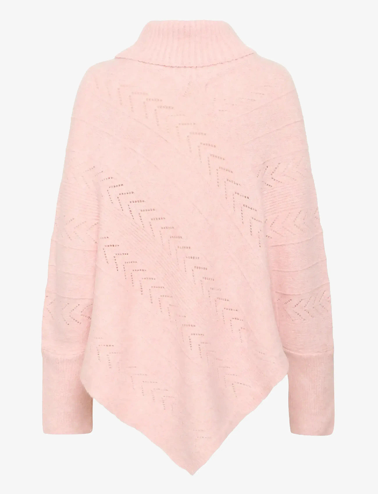 Cream - CRHoliday Turtelneck Poncho - ponchos & capes - mahogany rose melange - 2