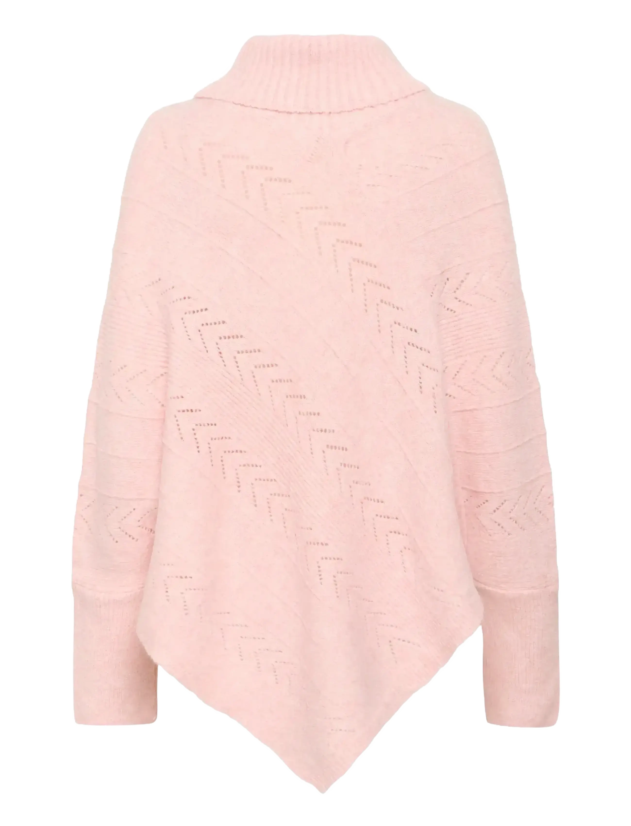Cream - CRHoliday Turtelneck Poncho - ponchos & capes - mahogany rose melange - 2