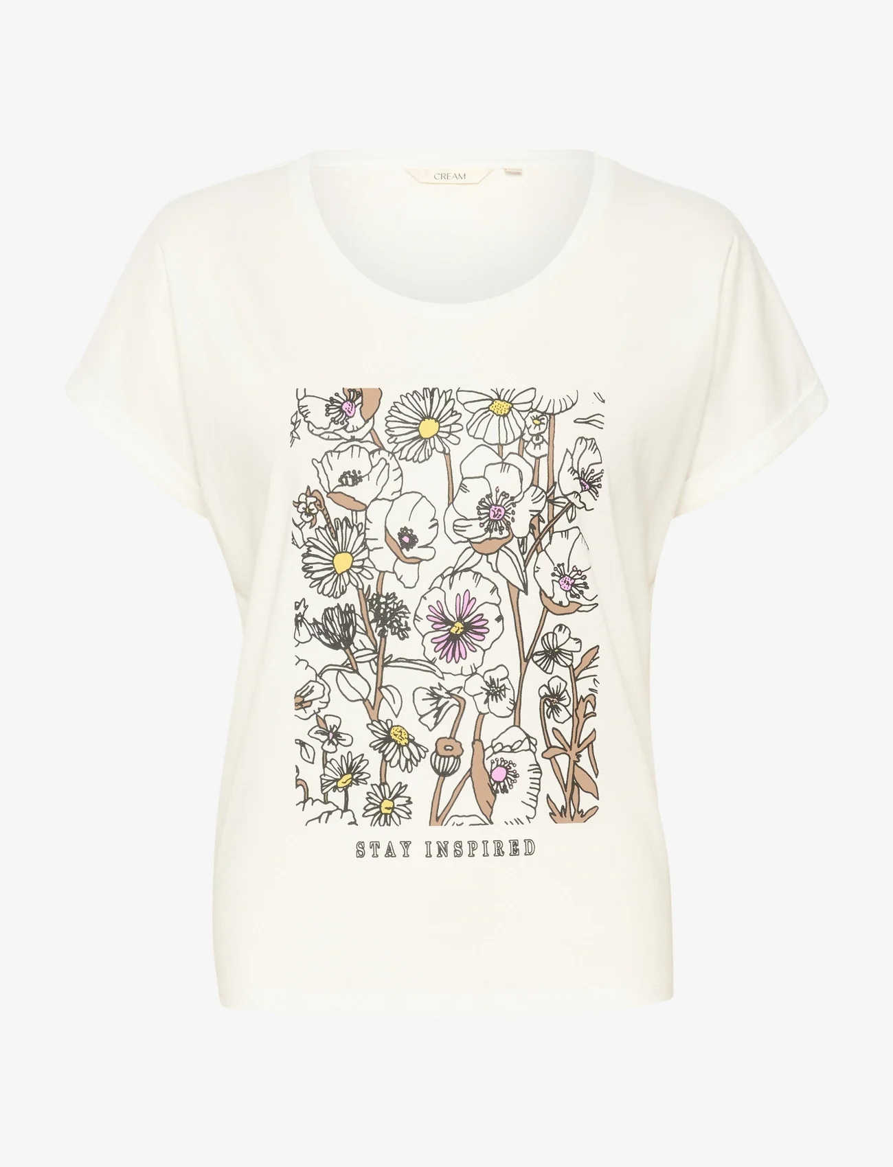 Cream - CRIrma T-Shirt - najniższe ceny - pastel flower print - 0
