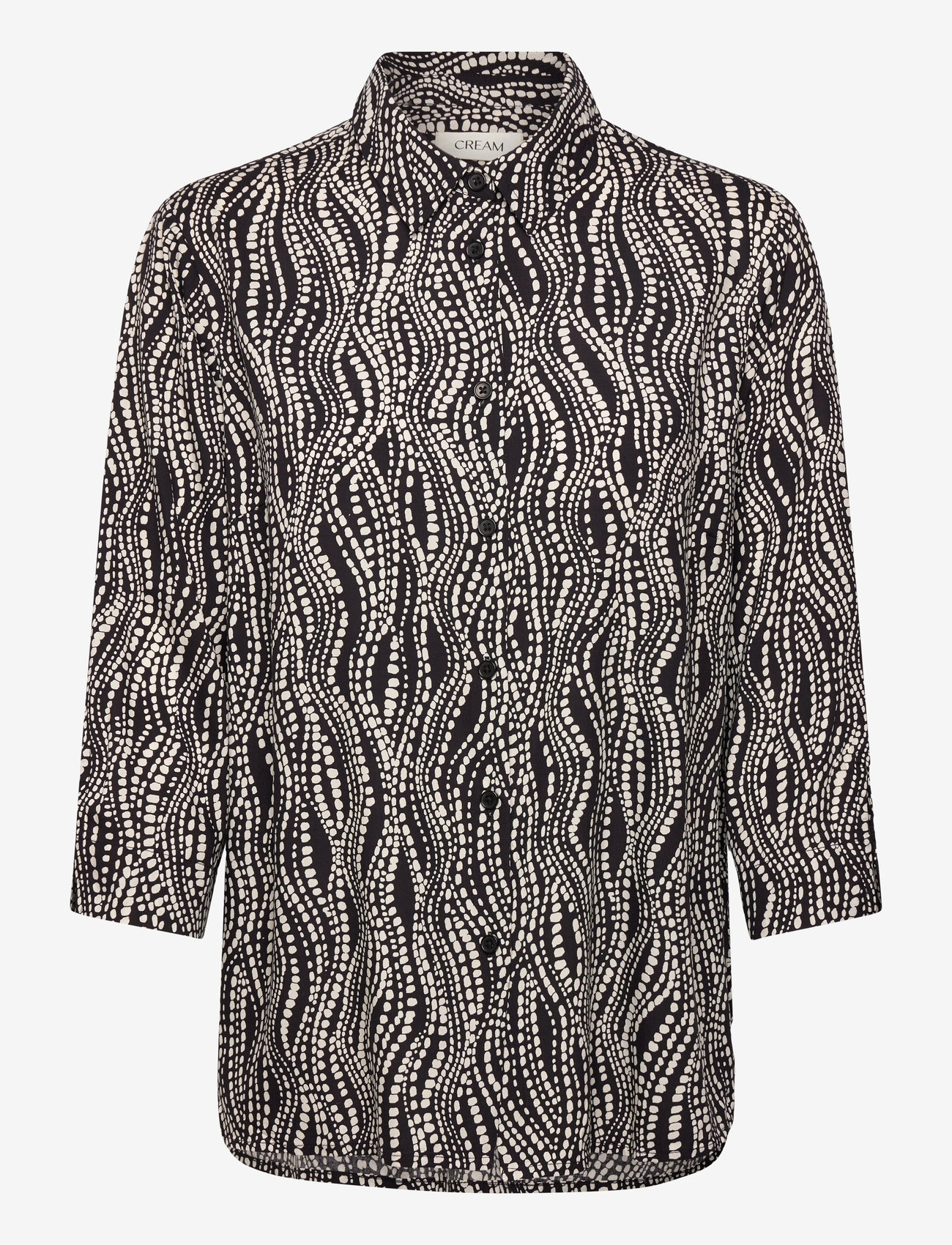 Cream - CRTiah shirt - long-sleeved shirts - black wavy dots - 0