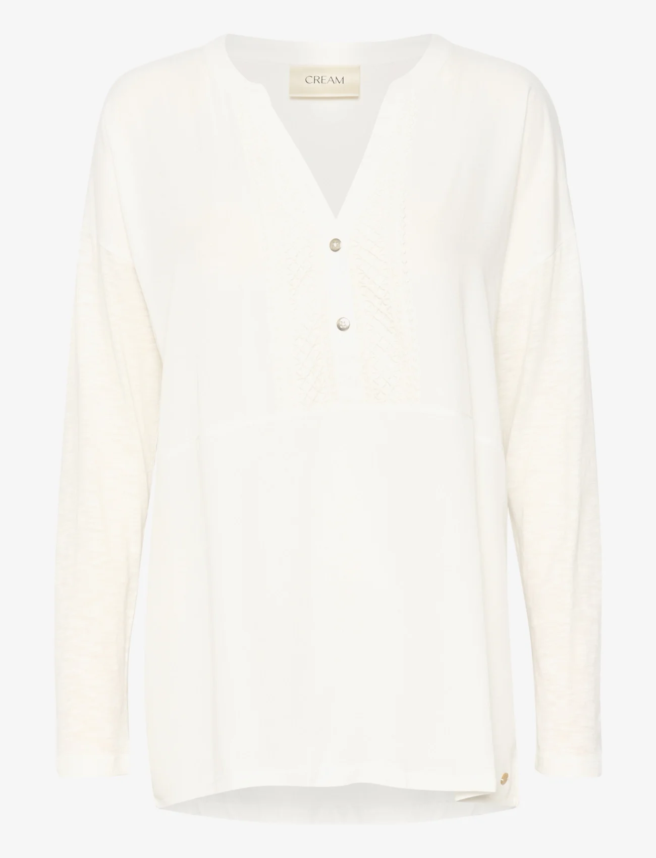 Cream - CRJajah blouse - long-sleeved blouses - snow white - 0
