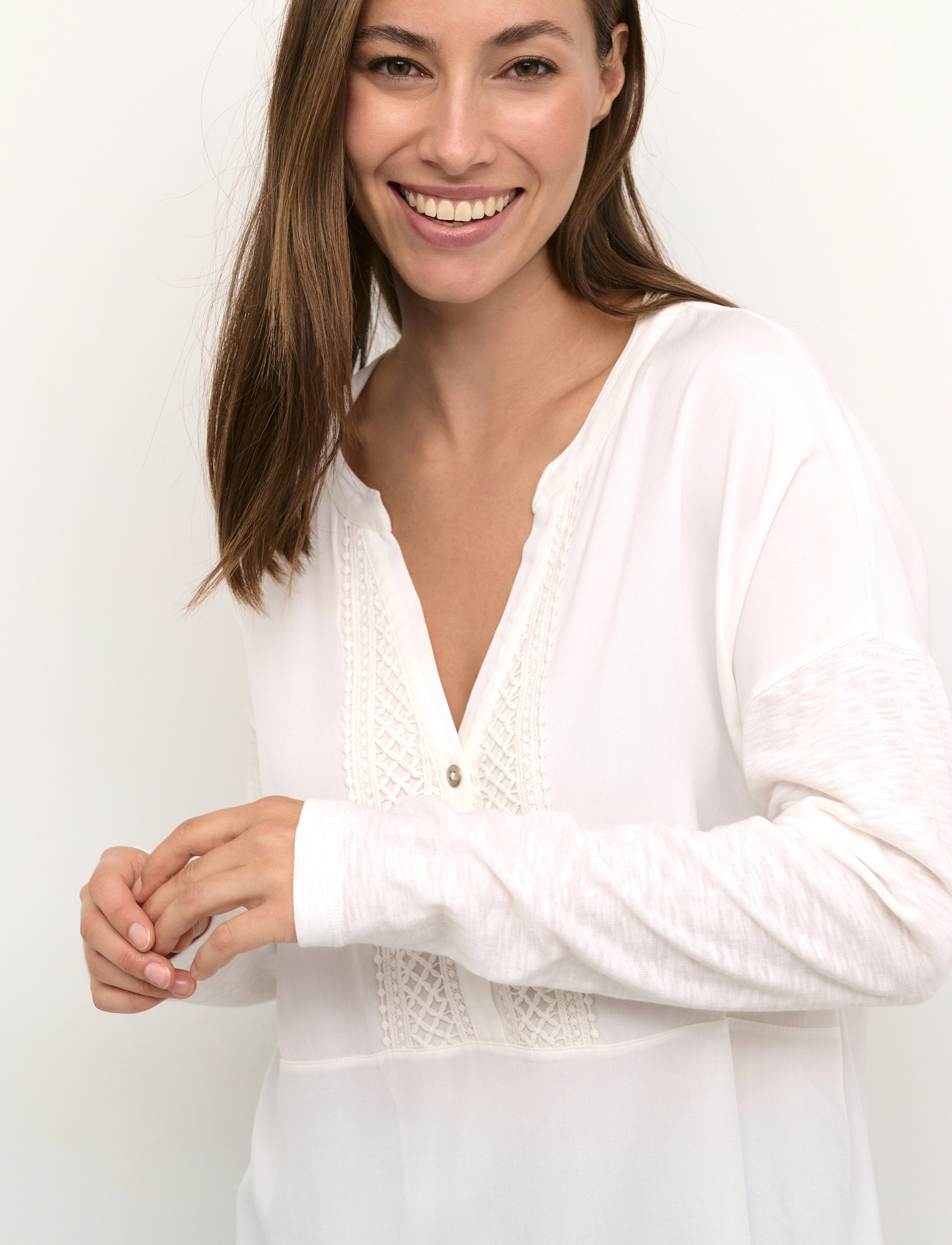 Cream - CRJajah blouse - palaidinės ilgomis rankovėmis - snow white - 5