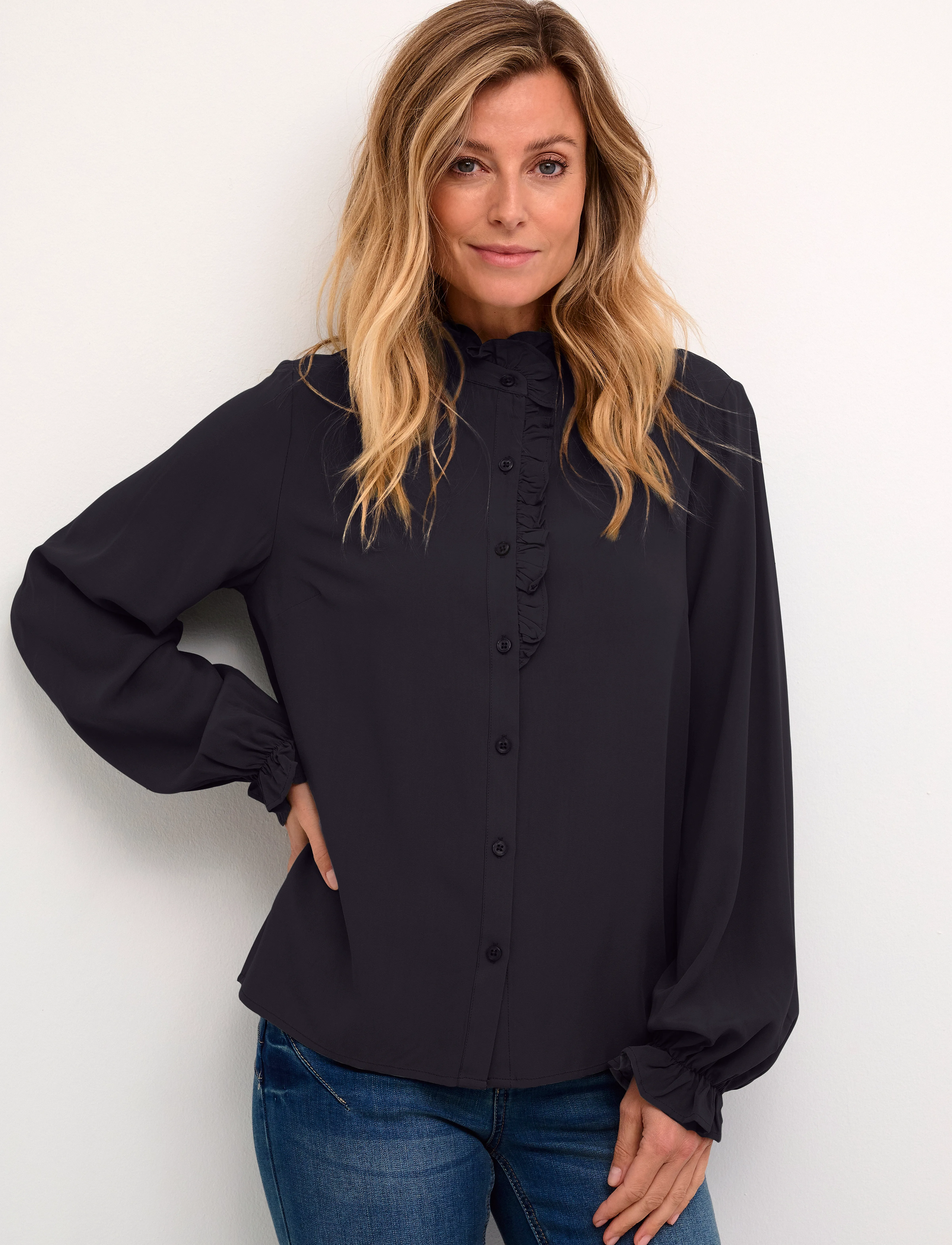 Cream Crvenea Shirt, Kvinder, Flæseskjorte, Sort, Str: 36