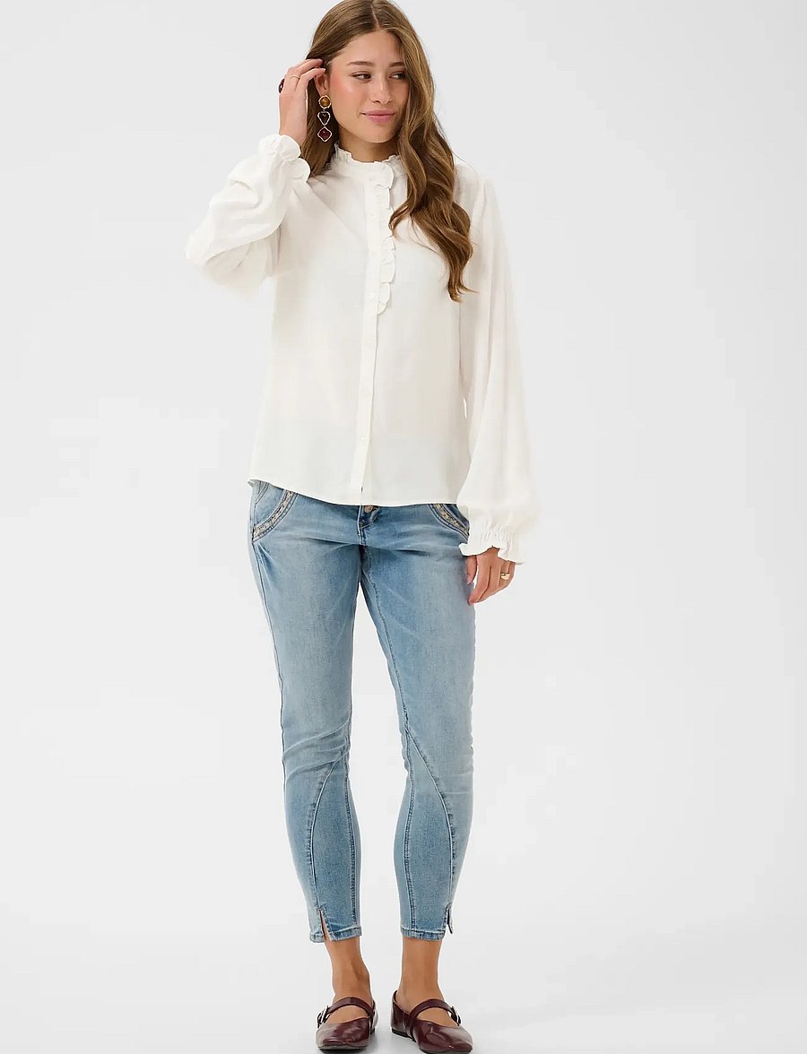 Cream - CRVenea Shirt - långärmade skjortor - snow white - 5
