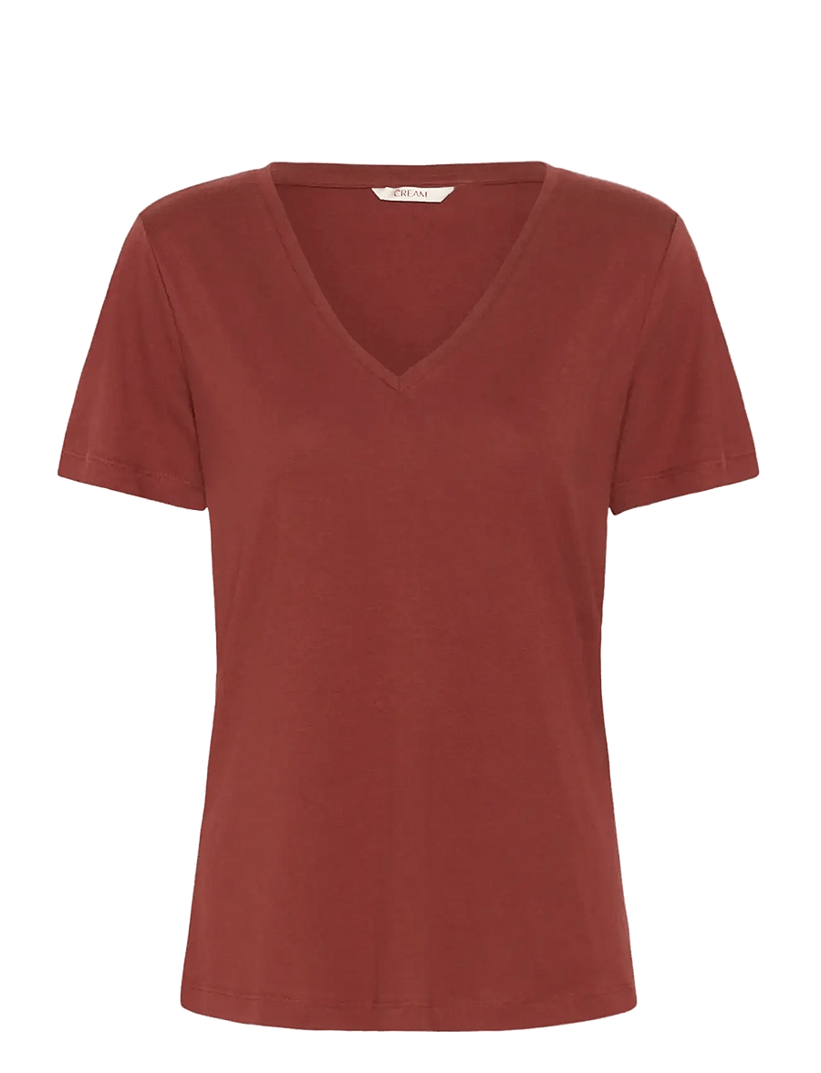 Cream - CRNaia Deep V-neck T-Shirt - t-shirts - brandy snifter - 1