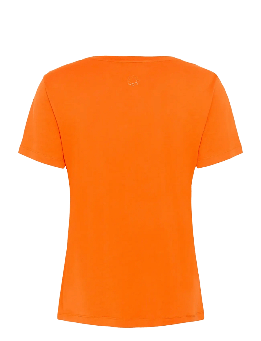 Cream - CRNaia Deep V-neck T-Shirt - t-shirts - celosia orange - 2