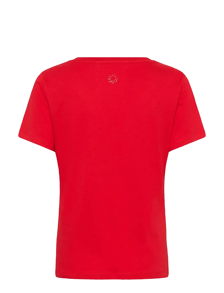 Cream - CRNaia Deep V-neck T-Shirt - t-shirts - high risk red - 2