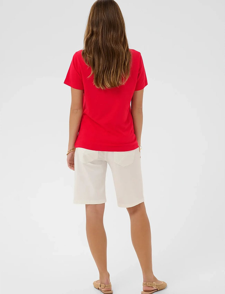 Cream - CRNaia Deep V-neck T-Shirt - t-shirts - high risk red - 4
