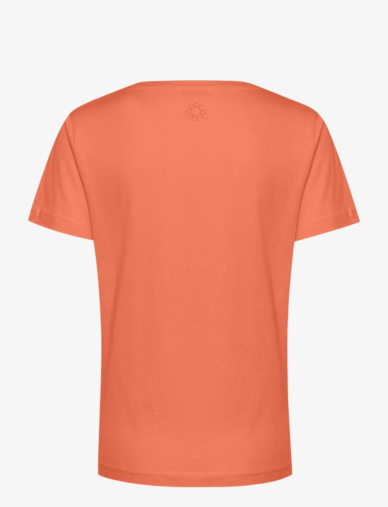 Cream - CRNaia Deep V-neck T-Shirt - zemākās cenas - hot coral - 1