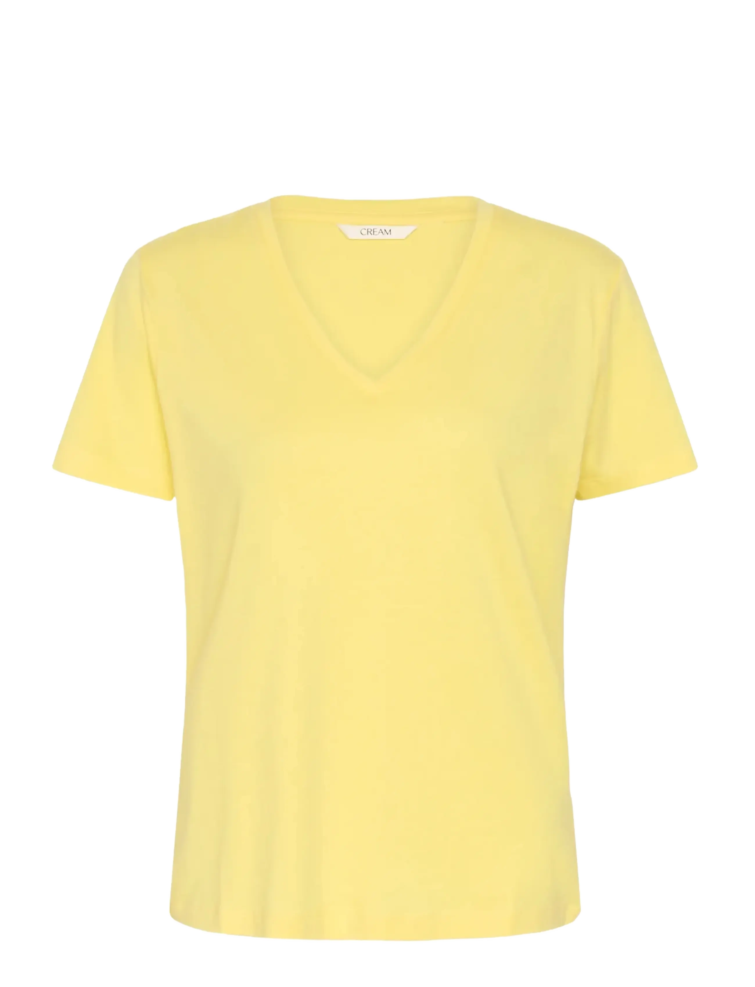 CREAM Crnaia Deep V-Ausschnitt T-Shirt Gelb - XS - Damen