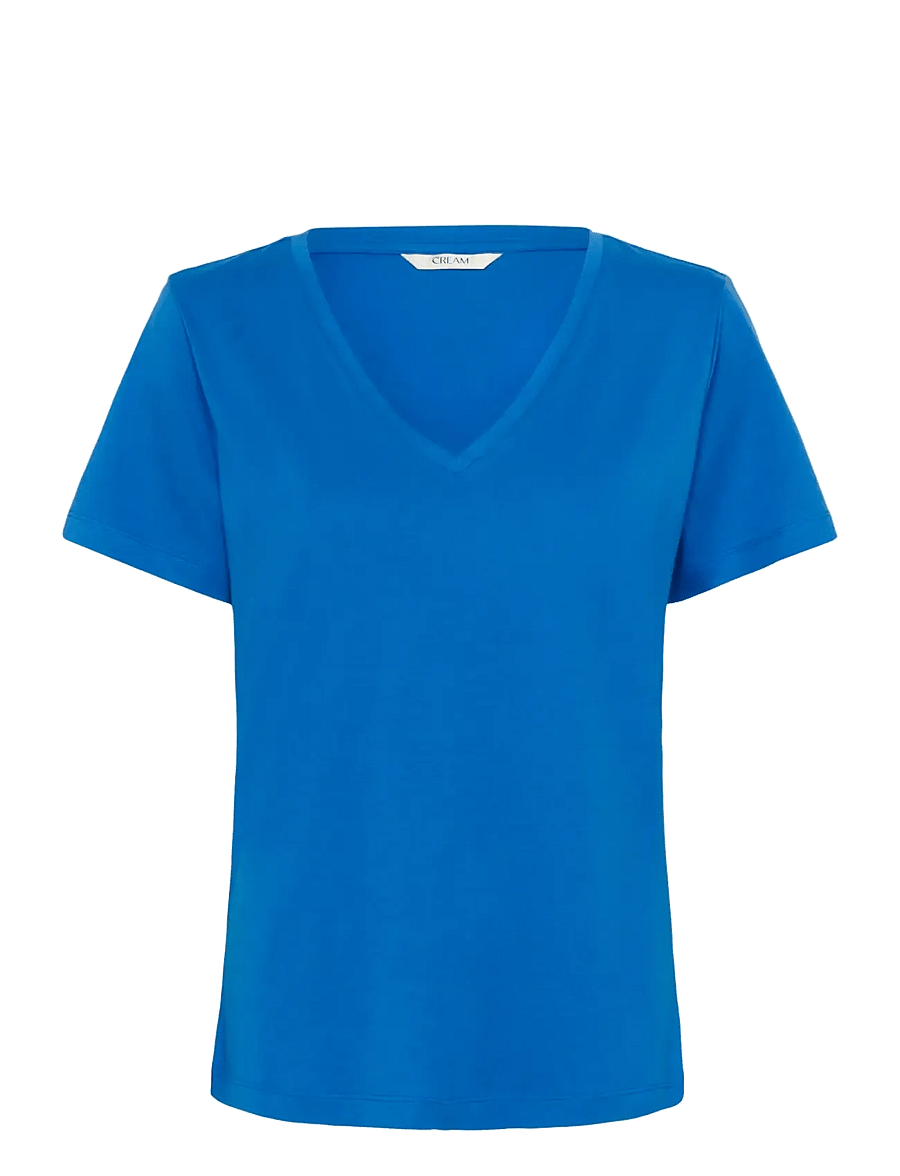 Cream - CRNaia Deep V-neck T-Shirt - t-shirts - palace blue - 1