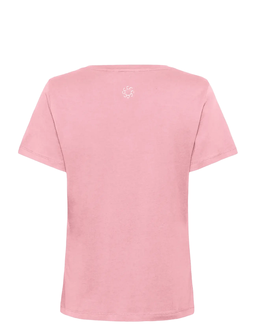 Cream - CRNaia Deep V-neck T-Shirt - t-särgid - pink nectar - 2