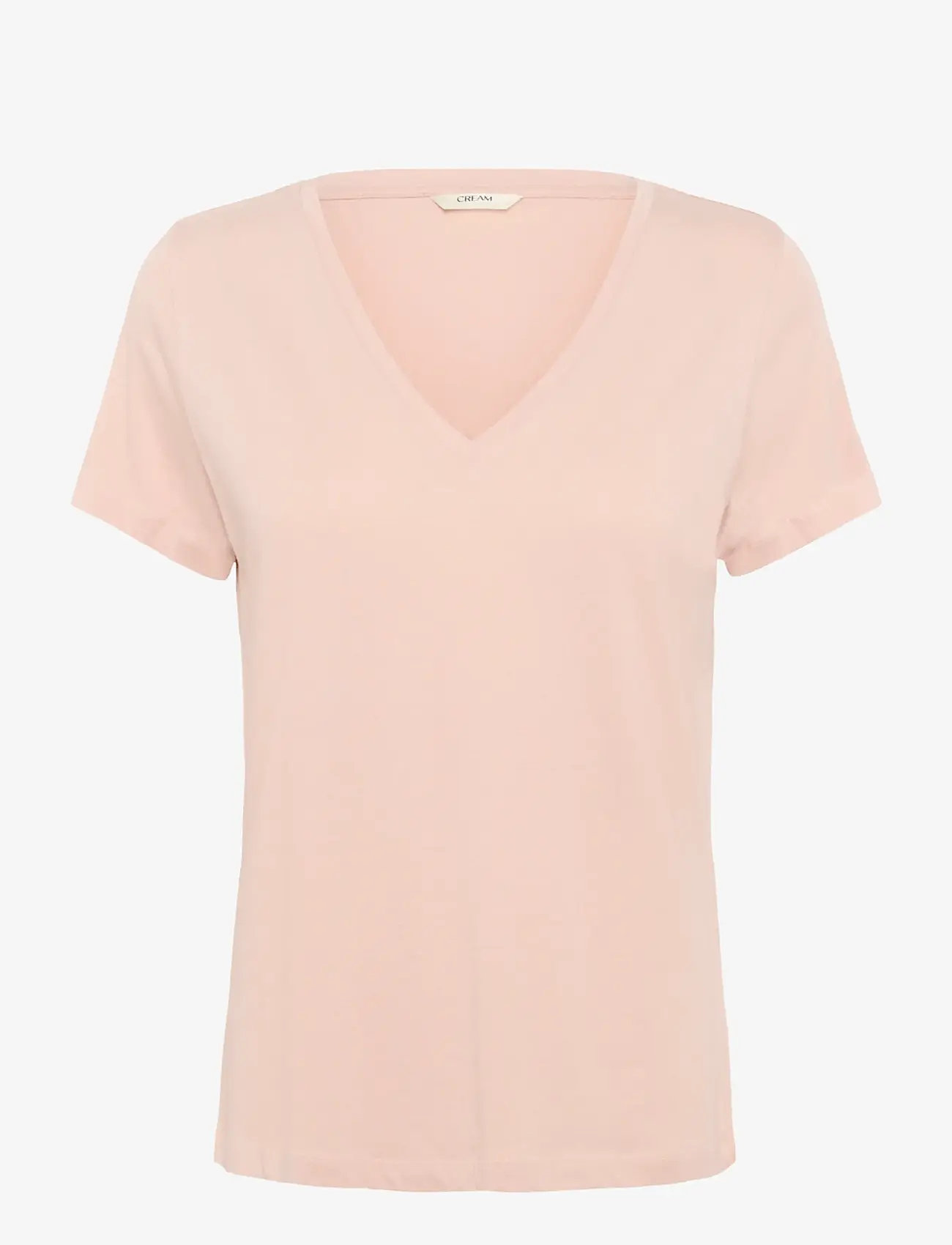 Cream - CRNaia Deep V-neck T-Shirt - t-shirts - sepia rose - 1