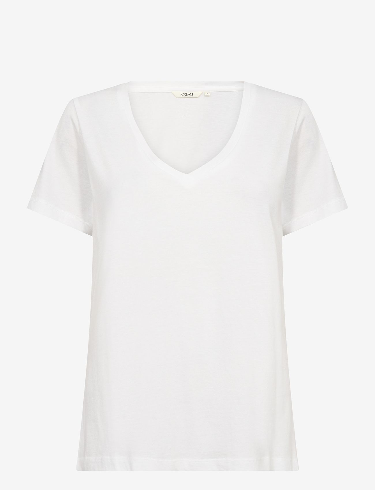 Cream - CRNaia Deep V-neck T-Shirt - t-shirts - snow white - 1