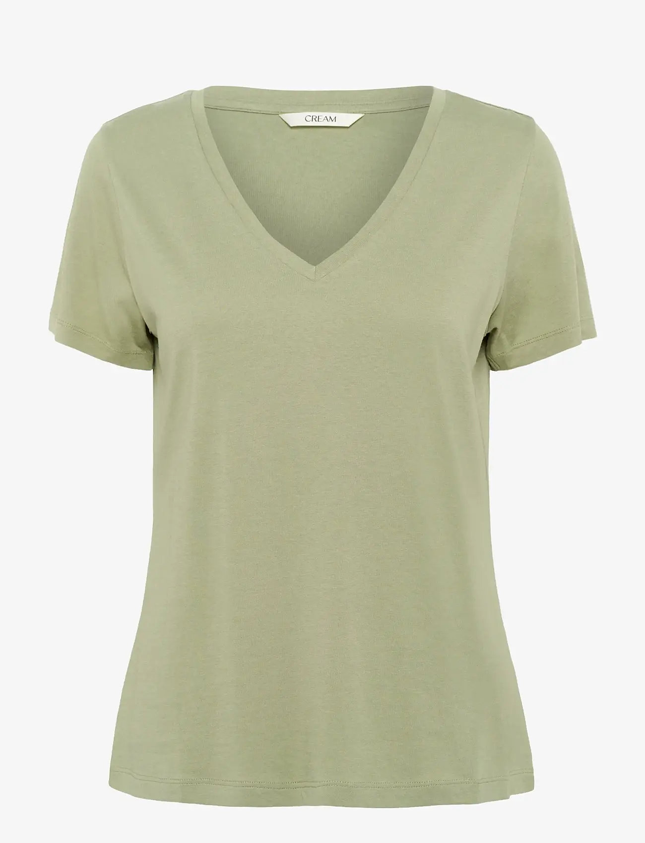 Cream - CRNaia Deep V-neck T-Shirt - t-shirts - tea - 1