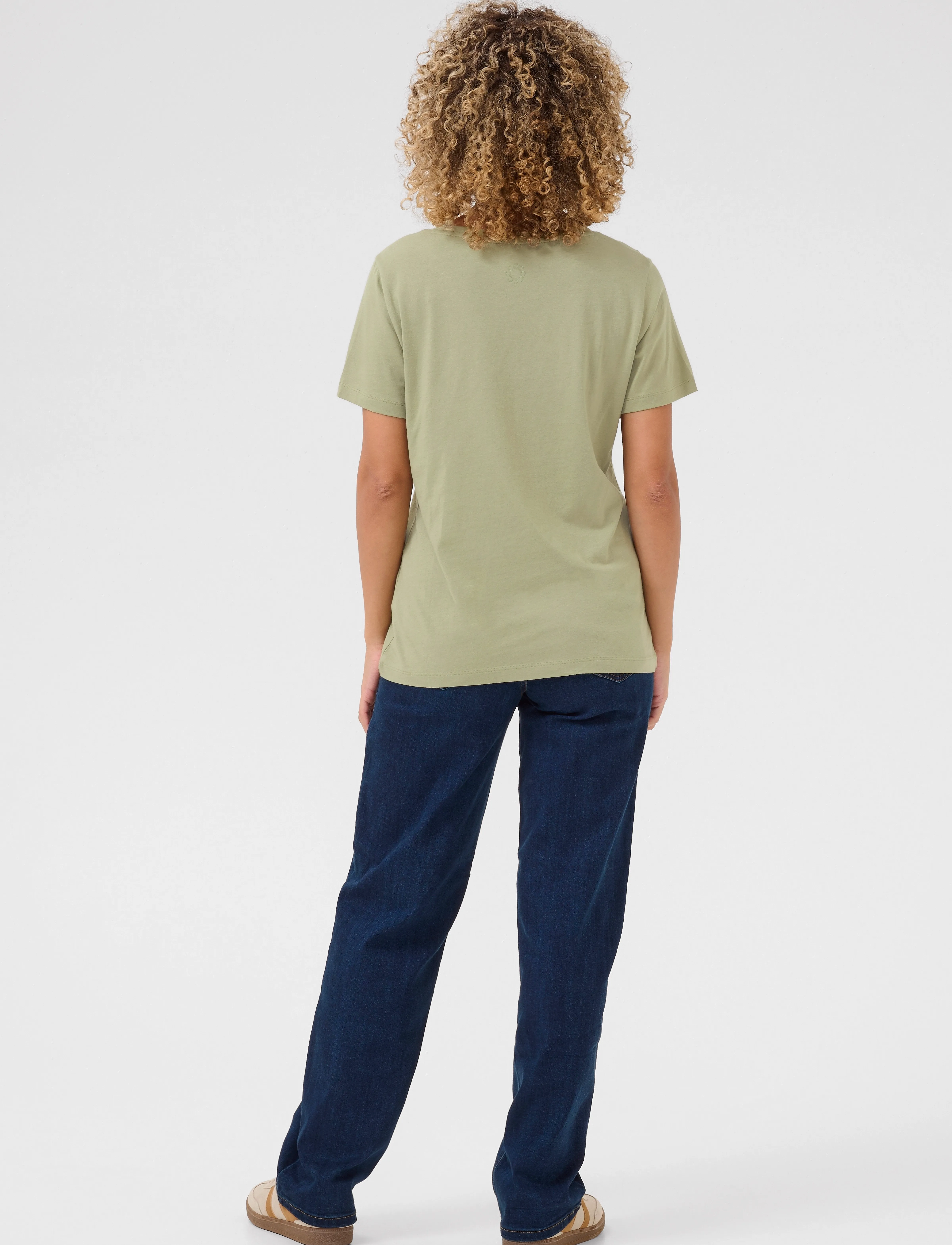 Cream - CRNaia Deep V-neck T-Shirt - t-shirts - tea - 4