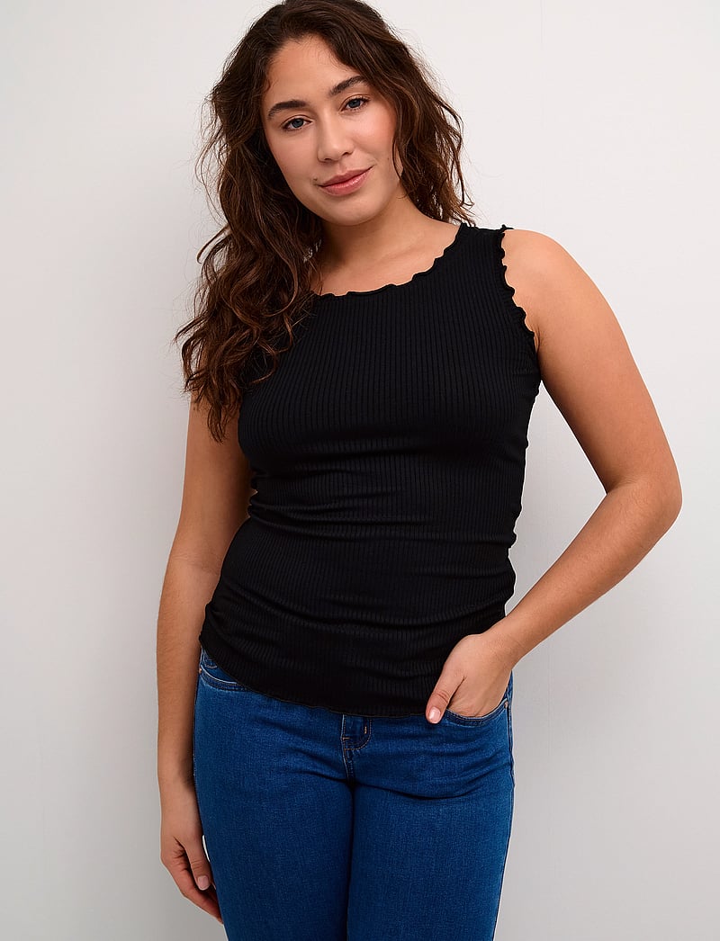 Cream - CRRibba Top - linnen - pitch black - 0