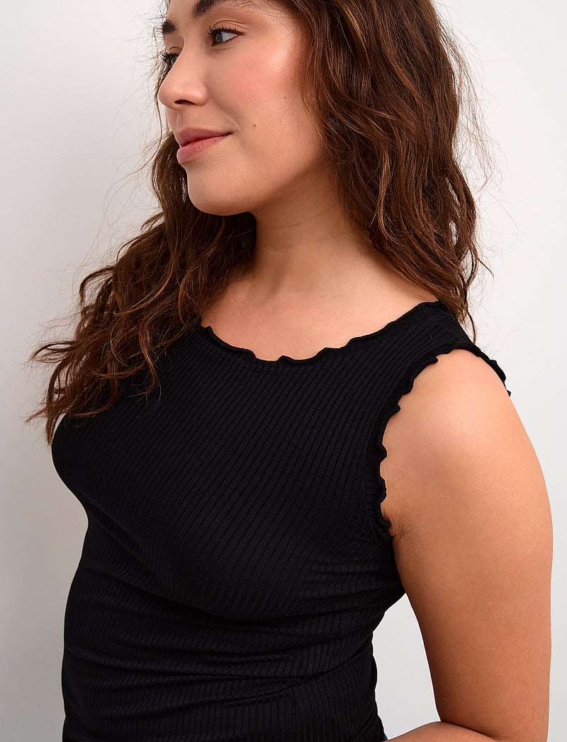 Cream - CRRibba Top - linnen - pitch black - 5