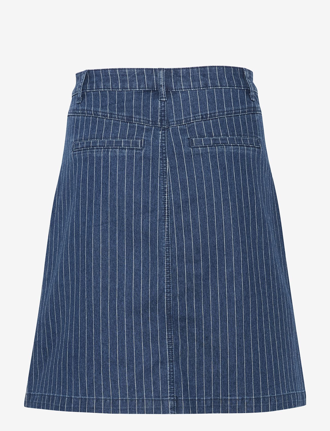 Cream - CRFrida Denim Skirt - midiseelikud - medium blue striped denim - 1