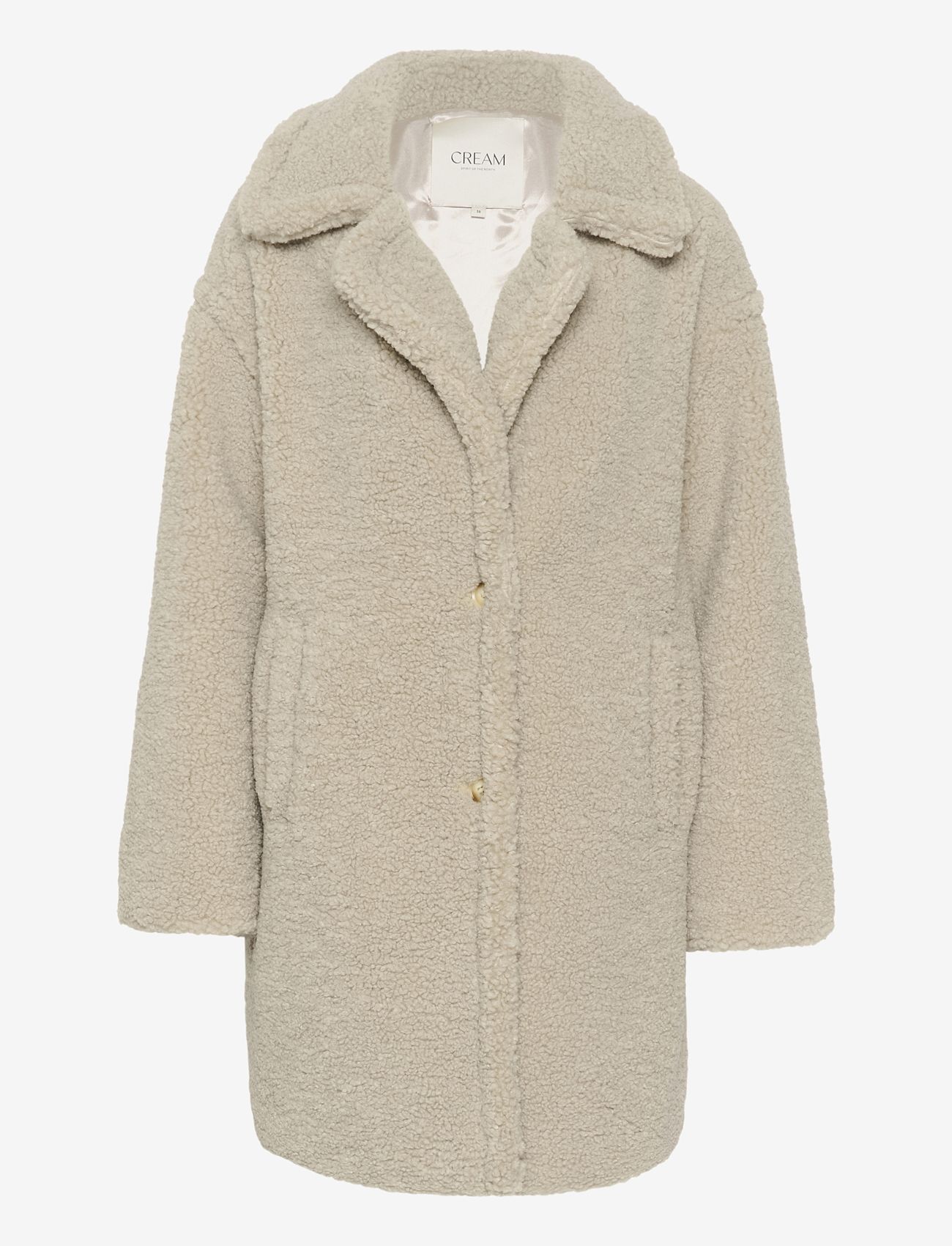 Cream - CRThyra Coat - faux fur - feather gray - 1