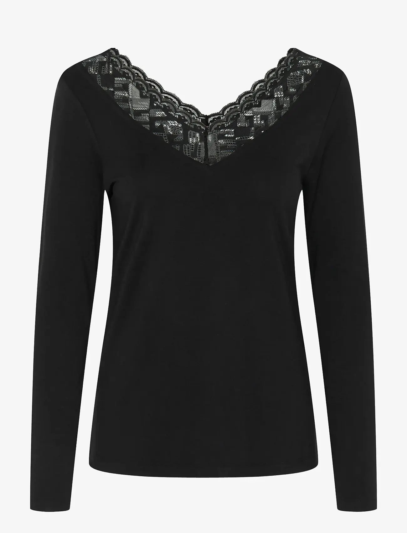 Cream - CRTrulla LS T-Shirt - långärmade toppar - pitch black - 1