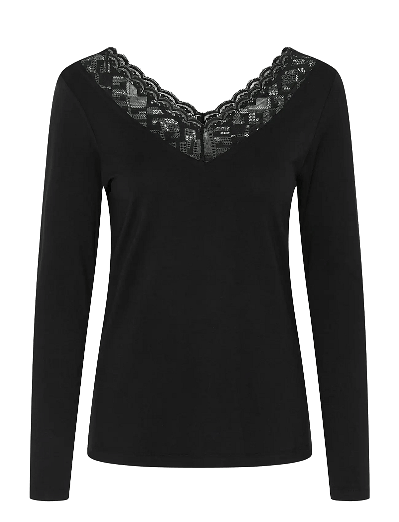 Cream - CRTrulla LS T-Shirt - pitkähihaiset t-paidat - pitch black - 1