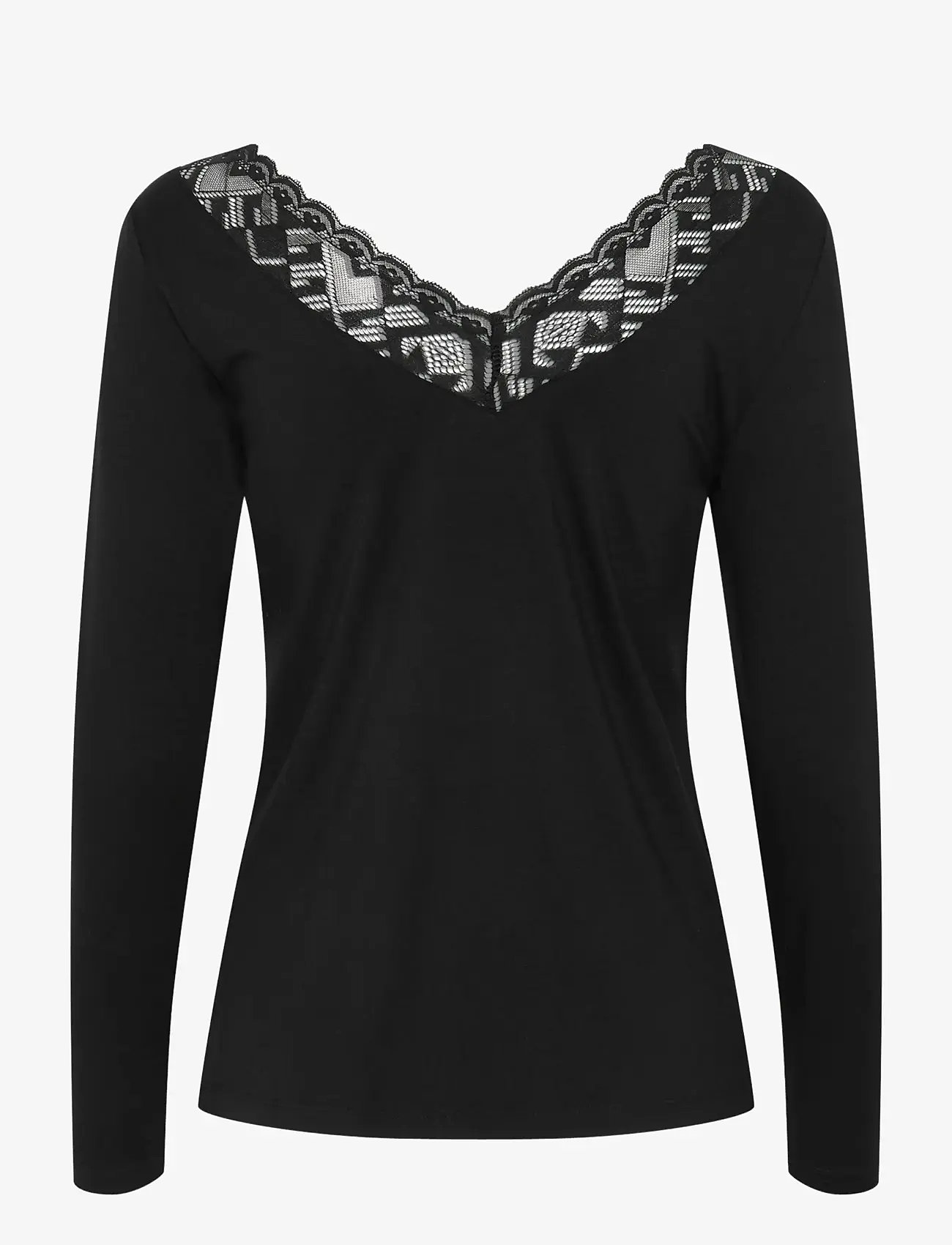 Cream - CRTrulla LS T-Shirt - långärmade toppar - pitch black - 2