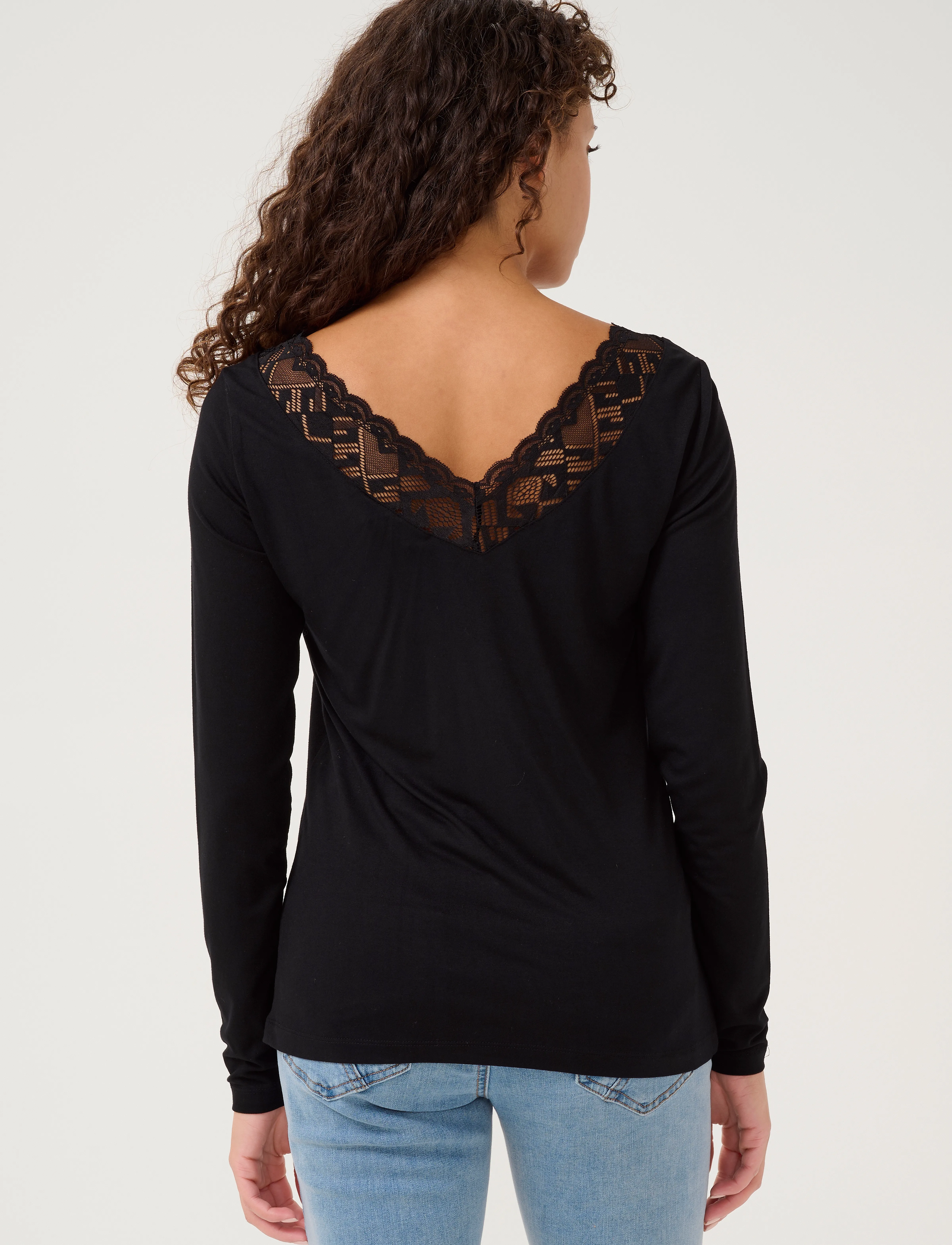 Cream - CRTrulla LS T-Shirt - long-sleeved tops - pitch black - 4