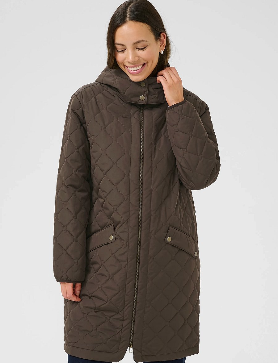 Cream - CRArwen Jacket W. Hood - quilted jackets - java - 0