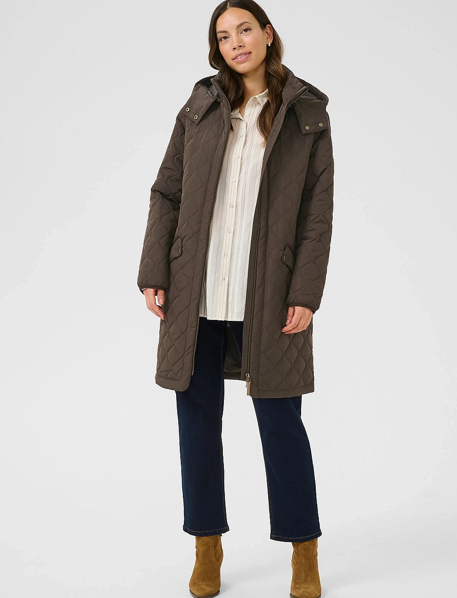 Cream - CRArwen Jacket W. Hood - quilted jackets - java - 3