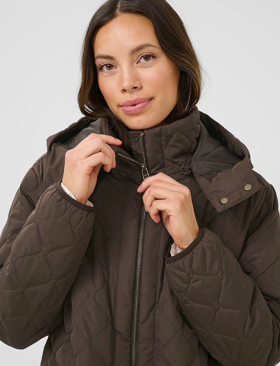 Cream - CRArwen Jacket W. Hood - quilted jackets - java - 5