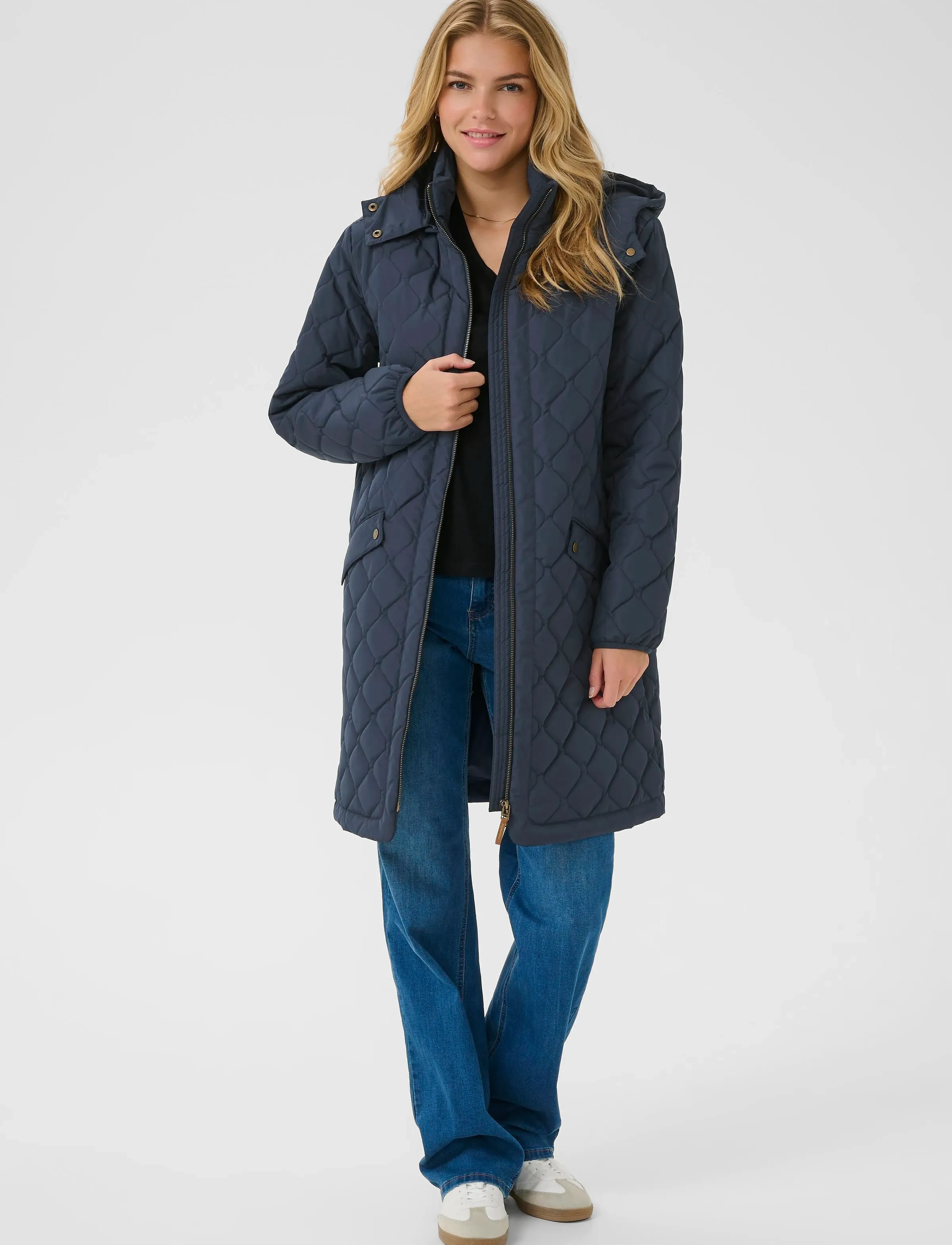 Cream - CRArwen Jacket W. Hood - kurtki wiosenne - navy blazer - 3
