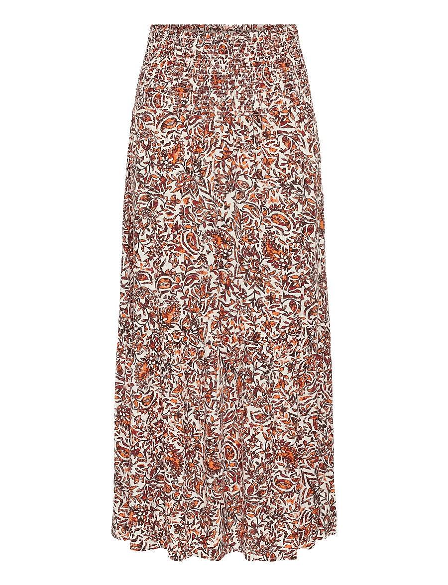Cream - CRTiah skirt - maxi nederdele - orange saraza flower - 1