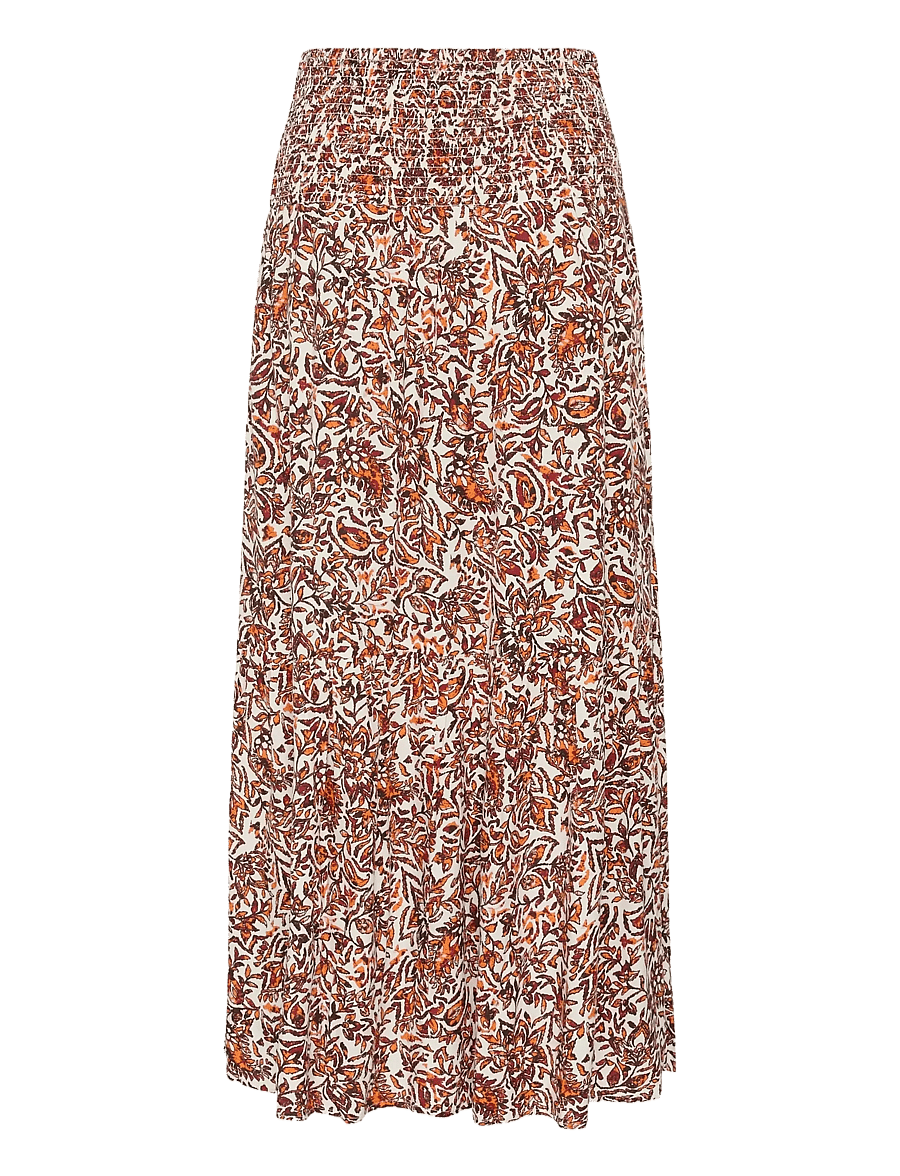 Cream - CRTiah skirt - maxi nederdele - orange saraza flower - 2