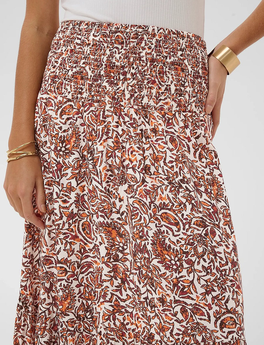 Cream - CRTiah skirt - maxi nederdele - orange saraza flower - 5