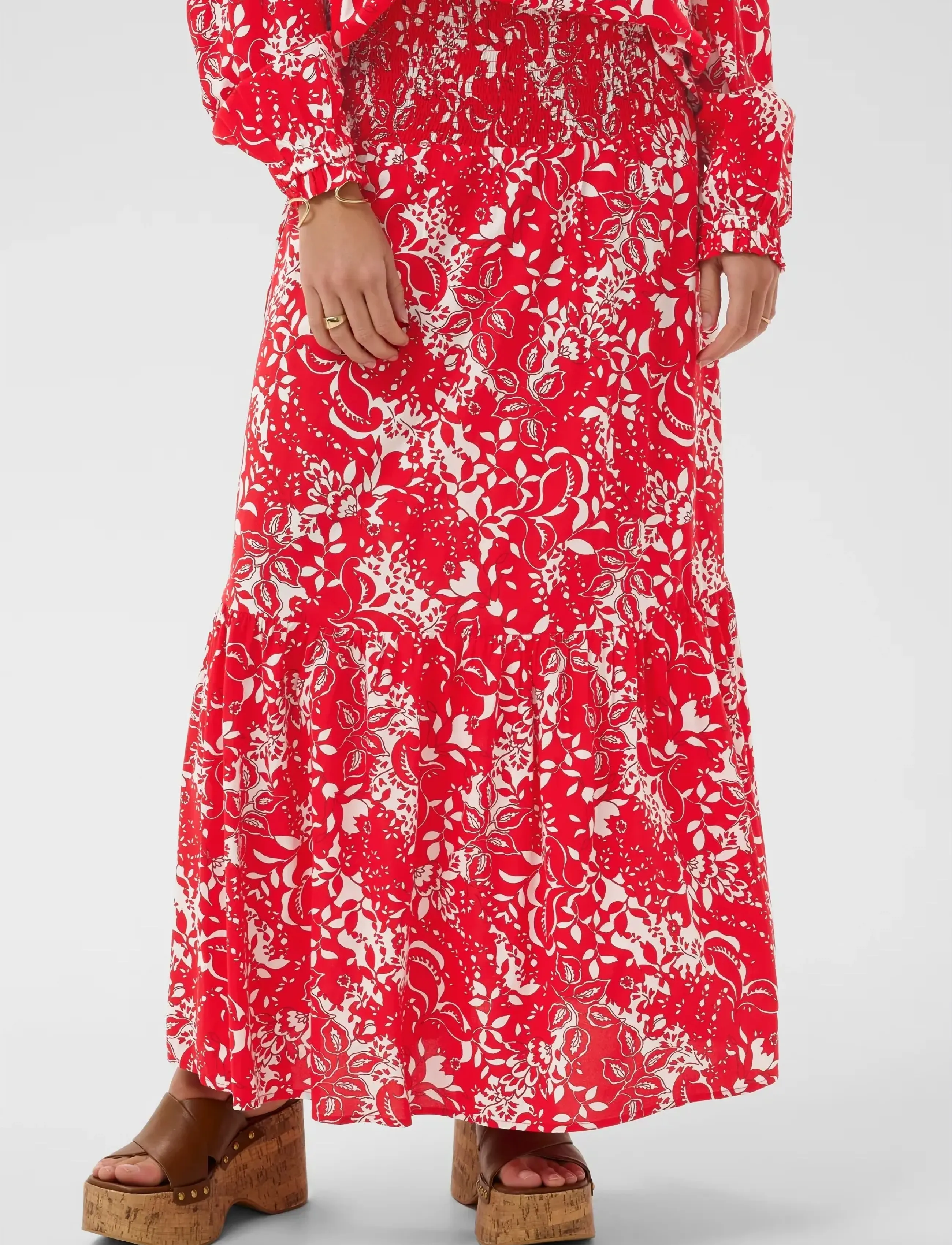 Cream - CRTIAH SKIRT - maksiseelikud - risk red toile - 0