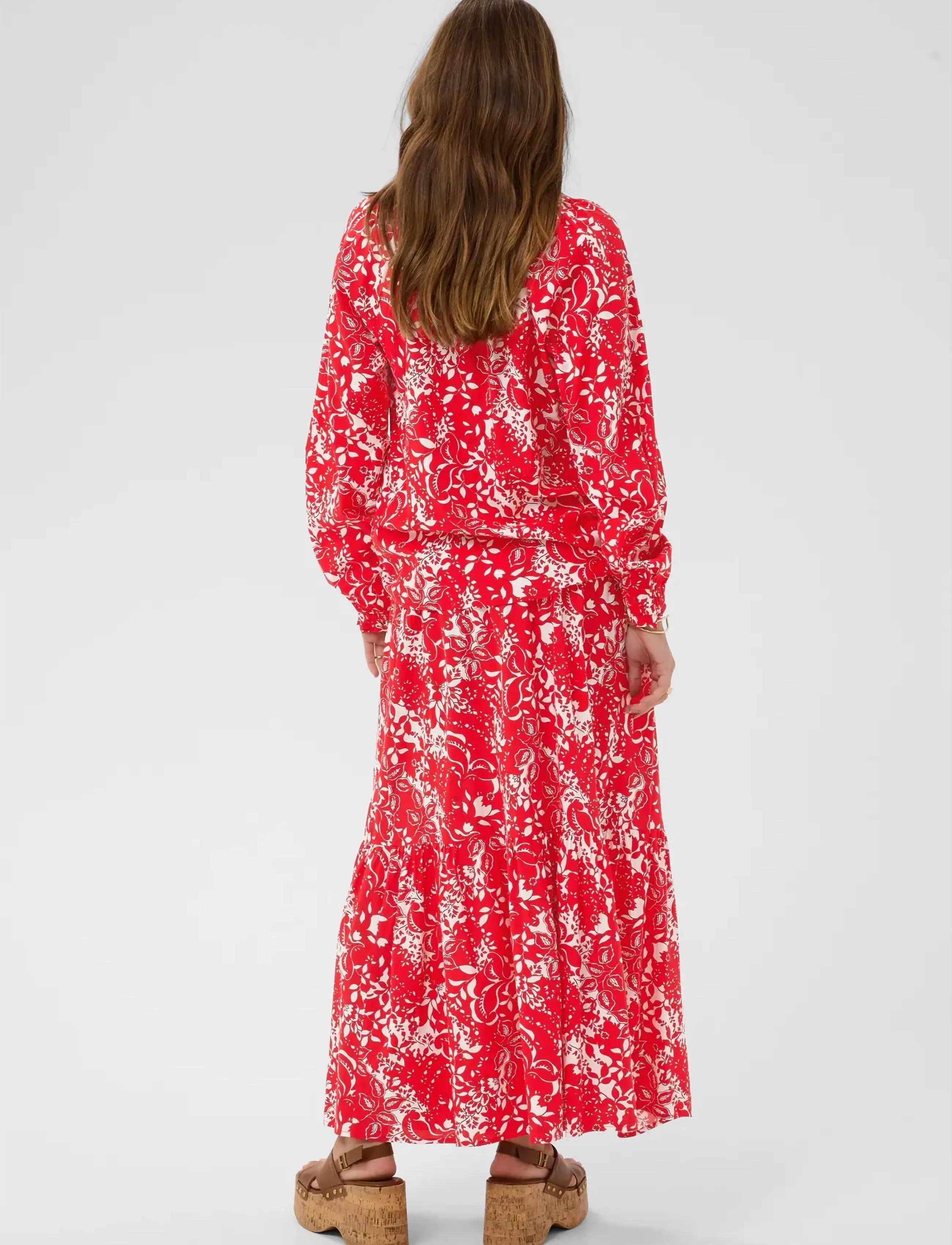 Cream - CRTIAH SKIRT - maksiseelikud - risk red toile - 4