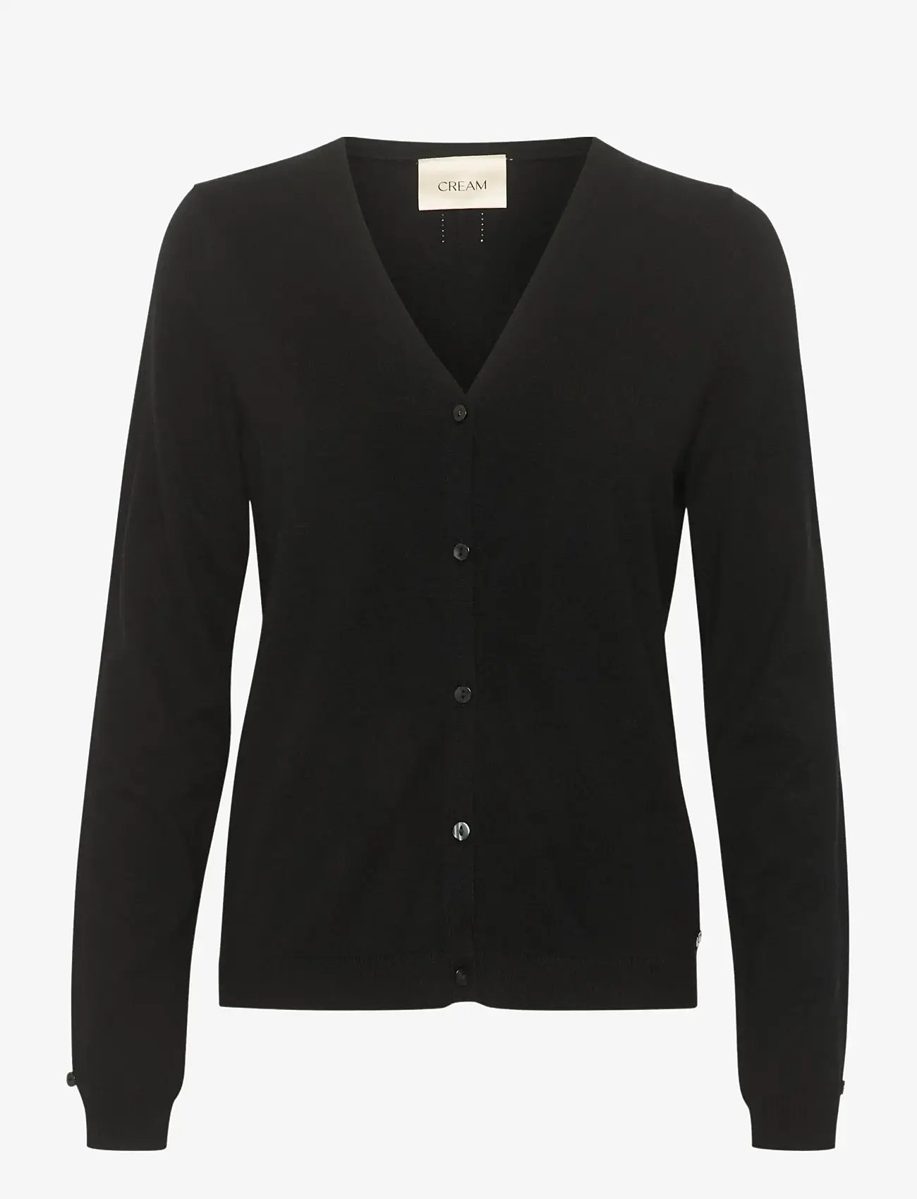 Cream - CRDela Knit Cardigan - koftor - pitch black - 1