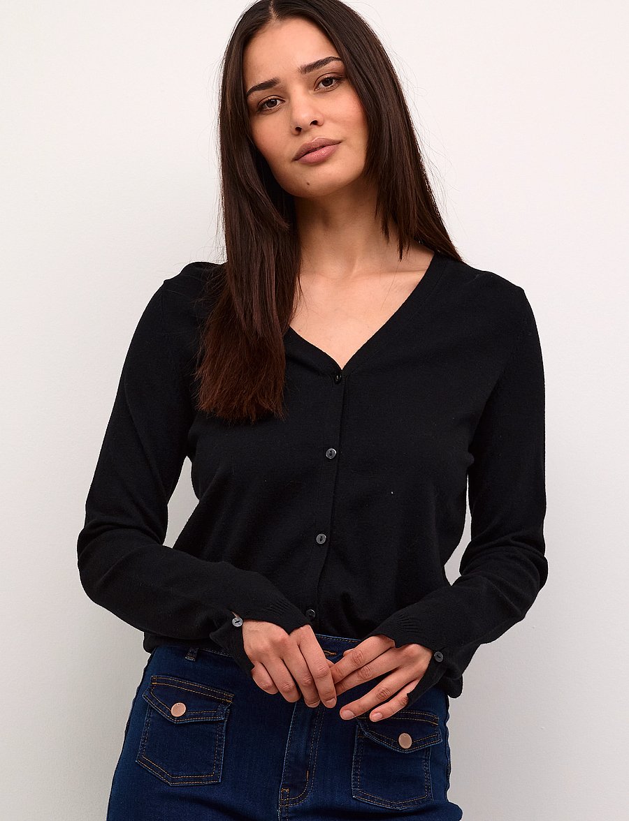 Cream - CRDela Knit Cardigan - strickjacken - pitch black - 0