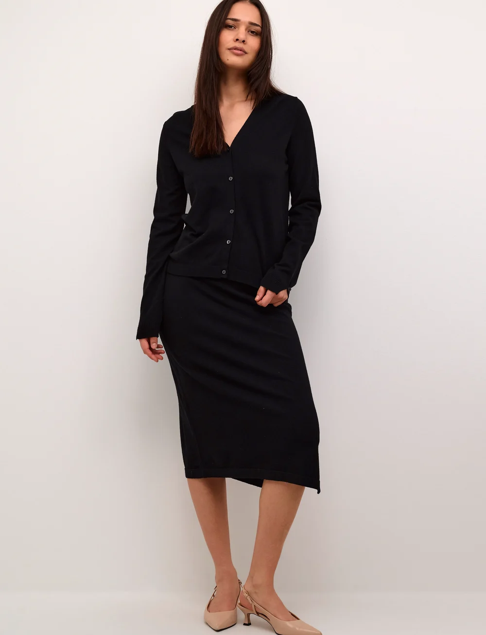 Cream - CRDela Knit Cardigan - cardigans - pitch black - 3