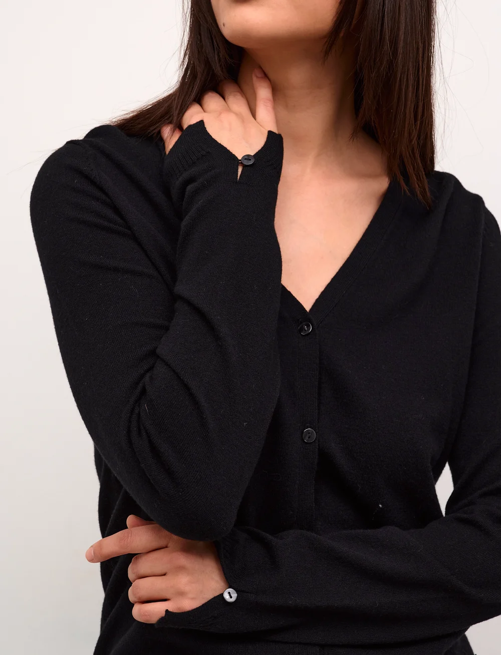 Cream - CRDela Knit Cardigan - cardigans - pitch black - 5