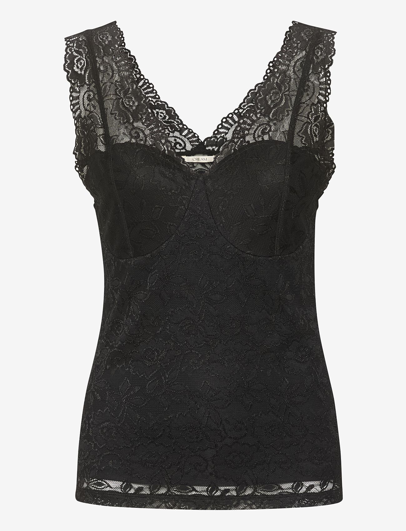 Cream - CRGlaze Long Top - sleeveless tops - pitch black - 1