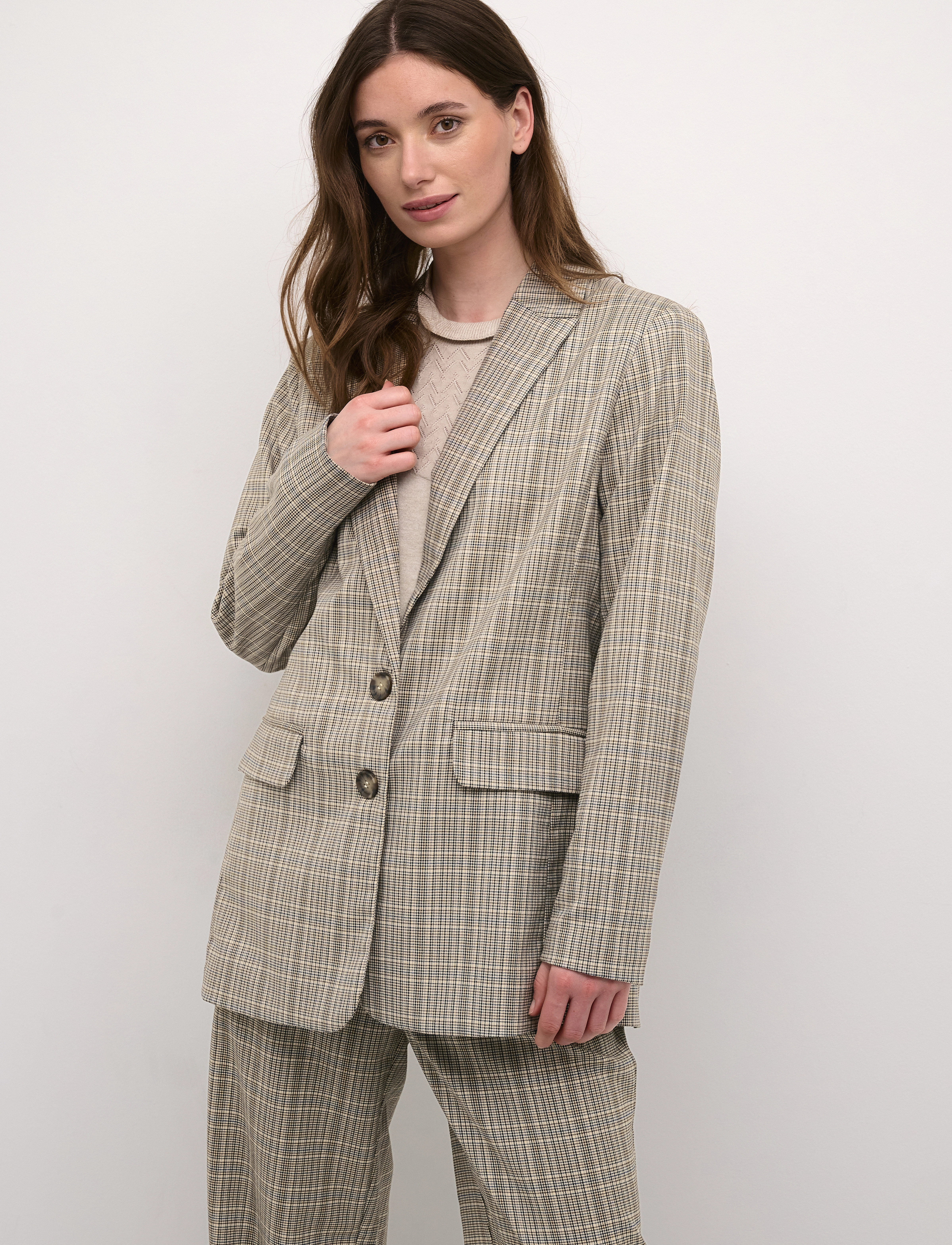 Cream Crimogen Blazer, 42, Beige, Blazere > Enkeltradede Blazere, Dame