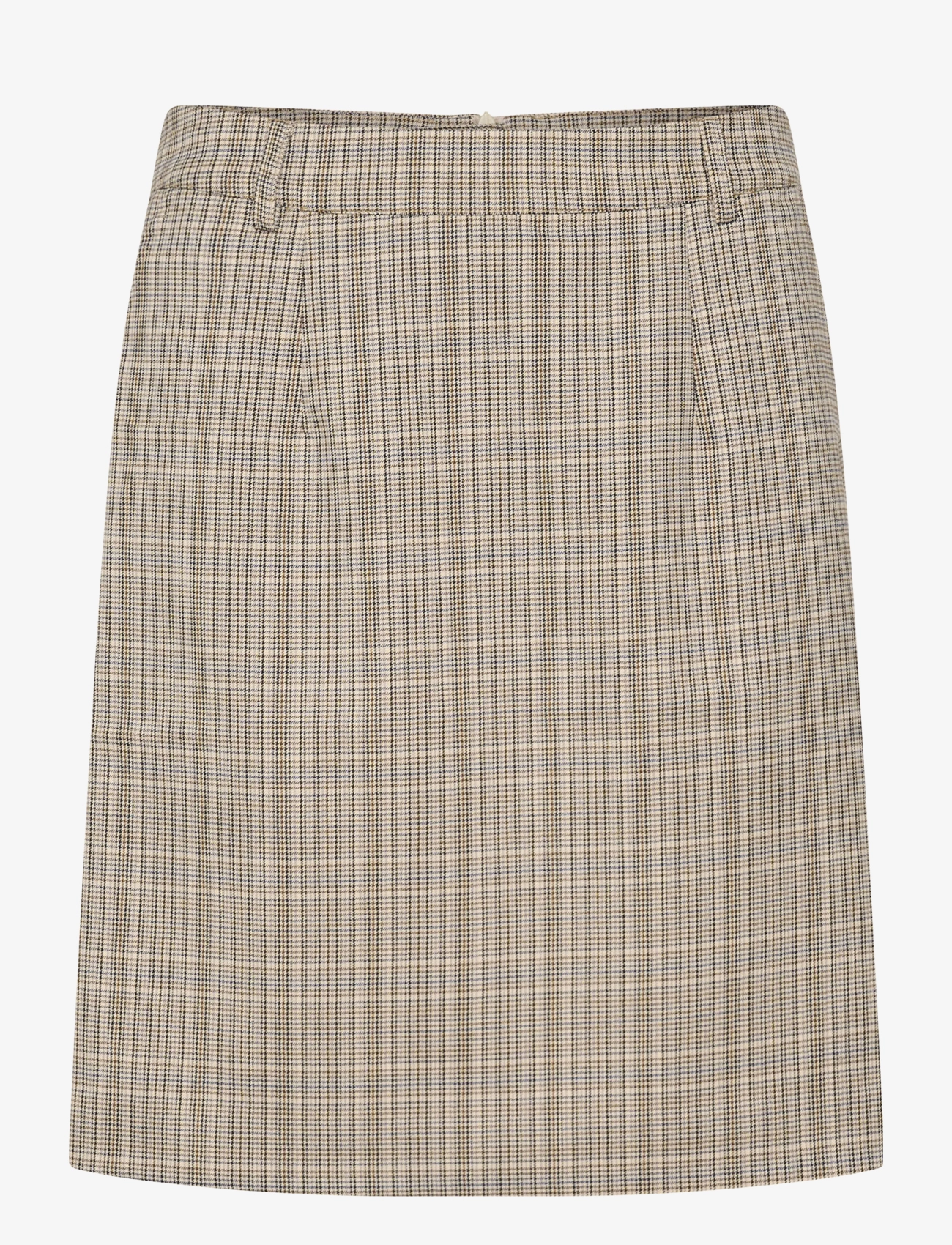 Cream CRImogen Skirt - Modern femininity - ANCIENT SCROLL CHECK / beige