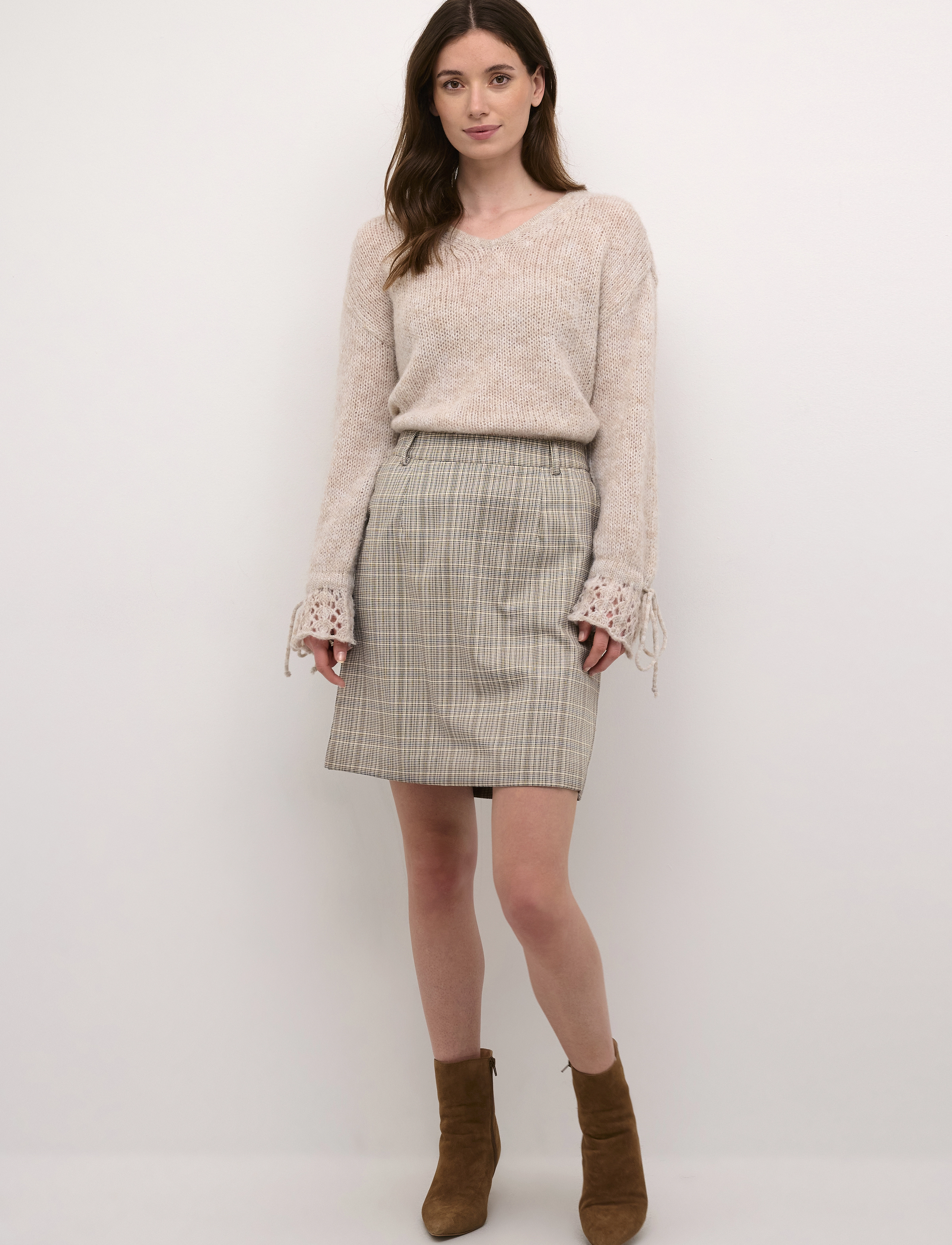 Cream - CRImogen Skirt - korte nederdele - ancient scroll check - 3