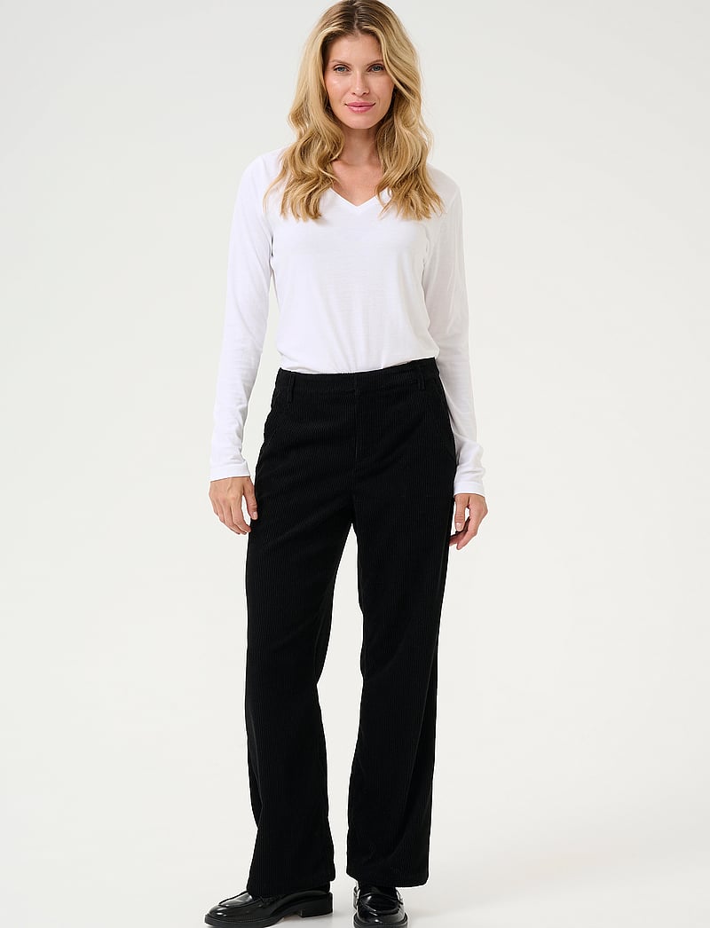 Cream - CRCory Straight Pant - sirge säärega püksid - pitch black - 3